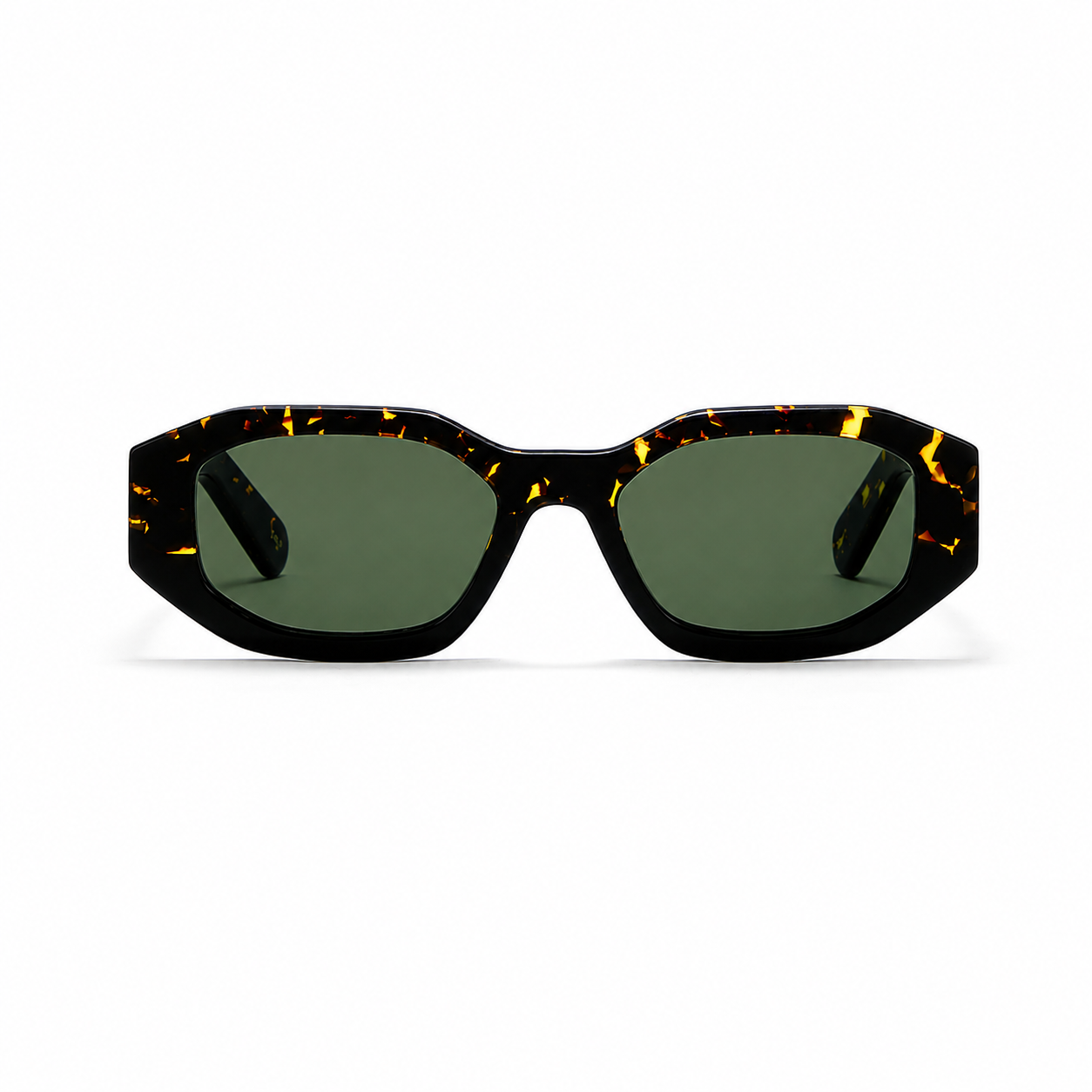 Óculos de sol L.G.R Khartoum The Girlfriend em acetato preto e Havana Scuro com lentes verdes